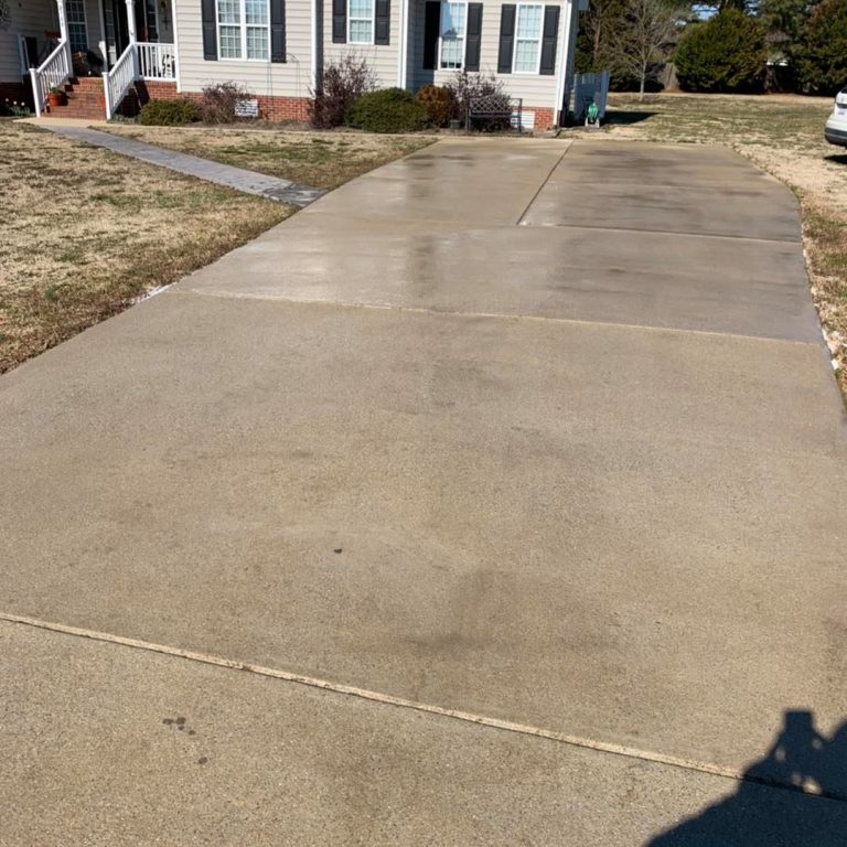 Driveway pressure washing