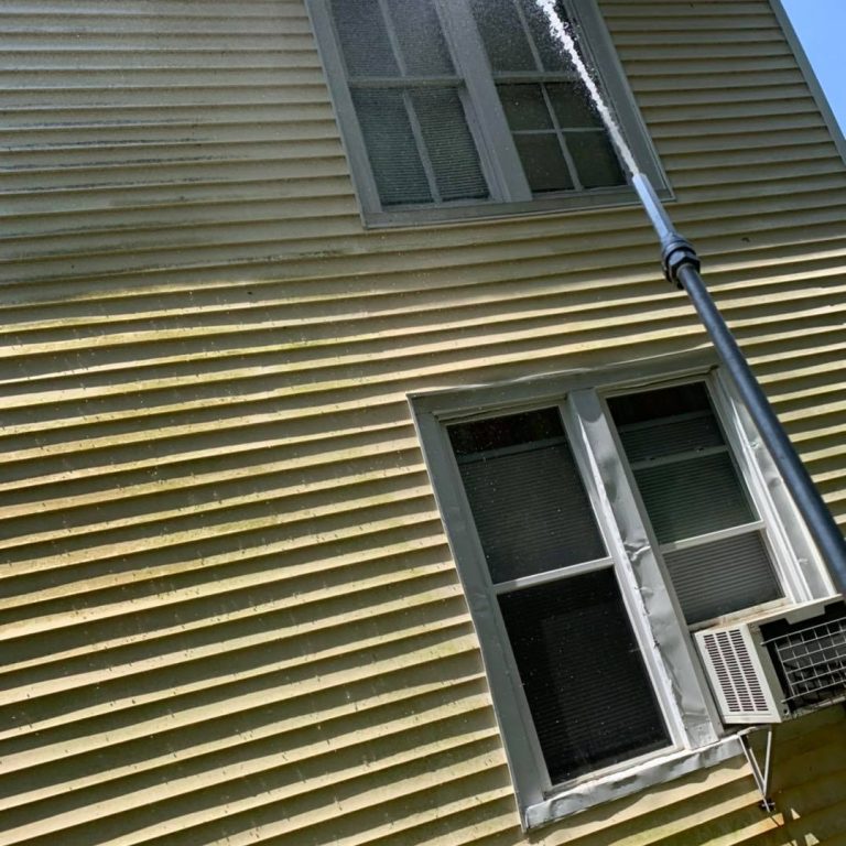 antique wood siding cleaning before